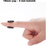 Hdg 18X3 mm Yuvarlak Mıknatıs, Çok Amaçlı, Süsleme Mıknatısı, Ferrit Magnet -Kokulu Taş-Nişan Mıknatısı - 200 Adet - Siyah