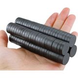 Hdg 18X3 mm Yuvarlak Mıknatıs, Çok Amaçlı, Süsleme Mıknatısı, Ferrit Magnet -Kokulu Taş-Nişan Mıknatısı - 500 Adet - Siyah