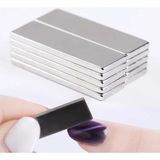 Hdg 2 Adet Güçlü Mıknatıs Kedi Gözü Uygulaması Için Dikdörgen Neodyum 3 cm Uzunluk - 2 mm Kalınlık - Gümüş
