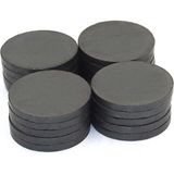Hdg 30X3 mm Büyük Yuvarlak Ferrit Mıknatıs -Kokulu Taş-Nişan Süsleme Mıknatısı - 20 Adet - Siyah