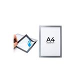 Hdg 5 adet Yapışkanlı Alüminyum Renk Çift Mıknatıslı Şömiz Magnet Çerçeve Duyuru Pano 21x30 cm (A4)