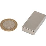 Hdg Çap: 40X20X10 mm Köşeli Neodyum Mıknatıs Magnet- Çok Güçlü Neodyum Mıknatıs - 1 Adet - Gümüş