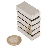 Hdg Çap: 40X20X10 mm Köşeli Neodyum Mıknatıs Magnet- Çok Güçlü Neodyum Mıknatıs - 2 Adet - Gümüş