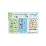 Hdg Eğitici Mıknatıslı Günlük Sorumluluk Panosu 30x42 cm + mıknatıslı stickerlar - 2-4 yaş OKUL ÖNCESİ