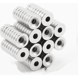 Hdg Havşa Delikli Çok Güçlü Neodyum Mıknatıs Magnet 10X3 mm -D8/D4MM Delik Çapı - 10 Adet - Gümüş