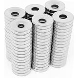 Hdg Havşa Delikli Çok Güçlü Neodyum Mıknatıs Magnet 15X3 mm - D10/D5MM Delik Çapı - 20 Adet - Gümüş