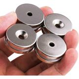 Hdg Havşa Delikli Neodyum Mıknatıs Magnet 25X5 D10/D5 mm - Vida Atılabilir - 5 Adet - Gümüş