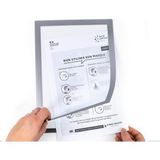 Hdg Yapışkanlı Alüminyum Renk Çift Mıknatıslı Şömiz Magnet Çerçeve Duyuru Pano 21X30 cm (A4) - Alüminyum Gri - 1 Adet