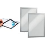 Hdg Yapışkanlı Alüminyum Renk Çift Mıknatıslı Şömiz Magnet Resim Çerçeve Duyuru Pano 10 x 15 cm - Gümüş - Gri - 4 Adet