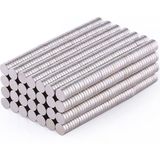 Hdg Yuvarlak Mini Neodyum Mıknatıs Çap :5 mm Kalınlık:1,5mm - 20 Adet - Gümüş