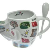 Hdmarketim 5916 Antalya Kemer Temalı El Figürlü Seramik Kupa