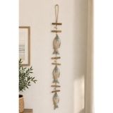 Hdmarketim.com El İşçiliği Doğal Ahşap Balık Figürlü Duvar Objesi 116 cm | Bohem Coastal Stil Dekoratif Duvar Sanatı