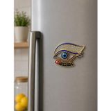 Hdmarketim.com Magnet Nazar Boncuklu Göz Figürlü Türkiye Buzdolabı Süsü – Metal Taşlı Dekoratif Hediyelik Magnet 7x5 cm