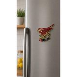Hdmarketim.com Magnet Taşlı Kuş Figürlü Türkiye Buzdolabı Süsü – Metal Dekoratif Hediyelik Magnet 7x5 cm