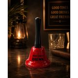 Hdmarketim.com Metal El Çanı Servis Zili Dekoratif Masa Zili Ring For A Drink Kırmızı 13 cm