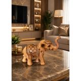 Hdmarketim.com Polyester Fil Biblo Dekoratif Şans Fili Heykeli 19x22 cm Ev Ofis Salon Dekoru