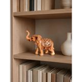 Hdmarketim.com Polyester Fil Biblo Dekoratif Şans Fili Heykeli El İşlemeli Masa ve Kitaplık Dekoru 15x17 cm