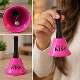 Hdmarketim.com Resepsiyon Zili Masa Zili Ring For A Kiss Pembe El Çanı Dekoratif Zil