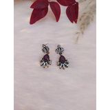 Hdmarketim Otantik Bordo Swarovski Taşlı Işıltılı Sallantılı Küpe