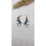 Hdmarketim Swarovski Taşlı Kertengele Temalı Gri Küpe