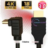 HDMI 2.0 4K Ultra Hd 60 Hz L Tipi Ses ve Görüntü Aktarım Kablosu 1 Metre