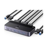 HDMI 2.0 Kvm Anahtarı 4K@60Hz USB 3.0 Anahtarı 4 USB Bağlantı Noktası (3*usb 3.0+ USB C) 2 USB Kablosu ve 2 HDMI Kablosu ile 2 Pc Için 1 Monitör ve Klavye; Fare, Yazıcı, U Disk Paylaşımı. - Çok Renkli