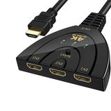 Hdmı 4k 3 Port Switch 3 İn 1 Hdmı Switcher Full Hd 1080p 3d Seçme Düğmeli