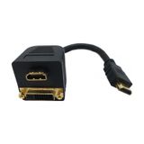 Hdmı Erkek To Dvı 24+5 Dişi + Hdmı Dişi Pasif Y Ayırıcı Kablo 20 Cm