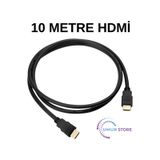 HDMI Kablo 10 Metre – 1080p Full HD, Siyah Renk, Altın Uçlu Uzun Mesafe TV Bağlantı Kablosu