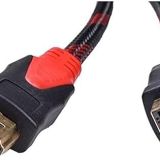 HDMI Kablo, 1,5 Metre, Örgülü, Siyah-Kırmızı