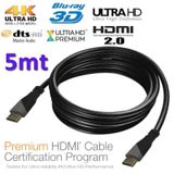Hdmi Kablo 2.0 4K 60Hz Ultra HD 2160 19+1 Görüntü Kablosu 5m