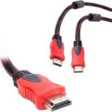 HDMI Kablo 3 Metre Ses ve Görüntü Aktarım Kablosu - Siyah/kırmızı - Option-1 - Ahşap
