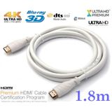 Hdmi Kablo 4K 1.8m Ultra HD 4K 60Hz 2160p Yüksek Hız Kablo Beyaz