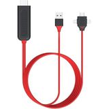 HDMI Kablosu, 1080P HD, Şarj ve Ekran Yansıtma Özellikli, 8 Kanal Dijital Ses, Cep Telefonu Ekranından TV/Projektör/Monitöre Tak ve Çalıştır