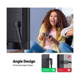 HDMI Kablosu 4K Açılı 1m 90 Derece Açılı Fiş HDMI Açılı Kablo 2.0 18 Gbit/s Ethernet Hdr 3D Arc Destekler, Pc, Blue-Ray Oynatıcı, XBOX360, Ps3, Ps4 Vb. ile Uyumludur - Option-1 - Ahşap
