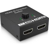 HDMI Switch → 4K 3D Destekli HDMI Switch – 2 Giriş 1 Çıkış Veya 1 Giriş 2 Çıkış - Siyah