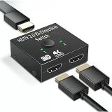 HDMI Switch Splitter, Anahtar, 2 Giriş 1 Çıkış, PS5, PS4, Xbox, TV Kutusu, TV Stick, Monitör, PC ile Uyumlu, Çift Yönlü AB Anahtar,