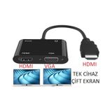 Hdmı To Hdmı + Vga 4671P Monitör Ps4 Switch Splitter Çevirici Dön