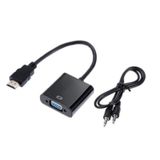 Hdmi To Vga Çevirici Dönüştürücü Adaptör + Ses Kablos