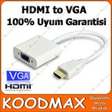 Hdmi to VGA Çevirici Kablo-Hdmı VGA Projeksiyon Notebok PC Uyumlu