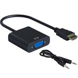 Hdmi to Vga Dönüştürücü 3.5mm Aux Ses Destekli Hdmi Erkek Vga Diş