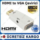 Hdmi to VGA Dönüştürücü Çevirici-Uydu Alıcısıyla Uyumlu
