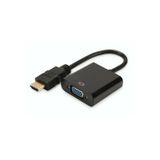 HDMI to VGA Kablo Çevirici Dönüştürücü Görüntü Siyah
