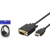 HDMI To VGA Kablo Çevirici Pvc 120HZ 1080P 1.8m Siyah
