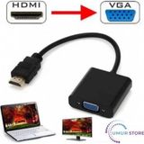 Hdmi To Vga Kablo Monitör Tv Çevirici Dönüştürücü Kablo + Ses Kablo Destekli