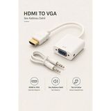 HDMI To VGA Kablosu Hd 1080P Sesli Dönüştürücü Adaptörü HDMI Erkek VGA Kadın Güç Kaynağı