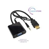 HDMI To VGA Ses Çıkışlı Kablo Çevirici Dönüştürücü Adaptör Siyah