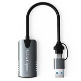 HDMI Video Capture Card - Çift Çıkışlı (USB + Type-C) Canlı Yayın Dönüştürücü - 1080p Full HD zr205