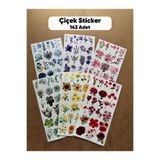 hdsticker 143 Adet Renkli Çiçek Temalı Sticker Seti Bullet Journal, Laptop, Ajanda, Planlayıcı, Defter Etiketi
