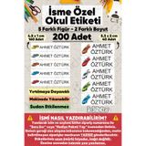 hdsticker 200 Adet Araba Desenli İsme Özel Okul Etiketi Kişiye Özel İsim Baskılı Kalem Defter Kitap Matara Beslenme Çantası Kreş Anaokulu Öğrenci Sticker Seti Suya Dayanıklı Silinmez Yıkanabilir Folyo Çıkartma